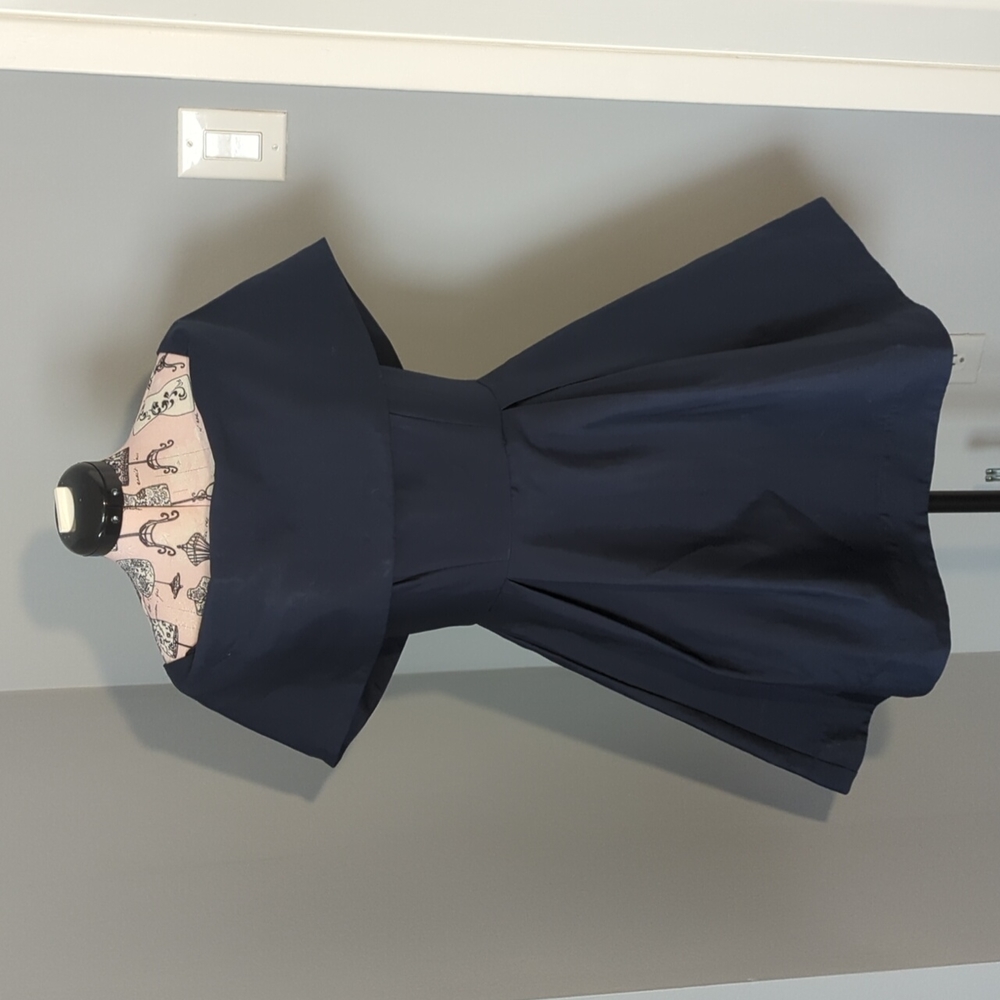 Navy blue off the shoulder dress